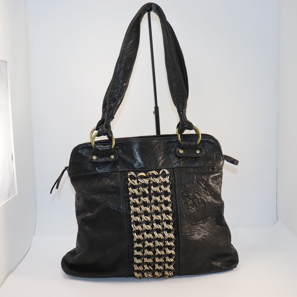 Y2K Viva Bags‎ of California Textured Leather Woven Shoulder Tote